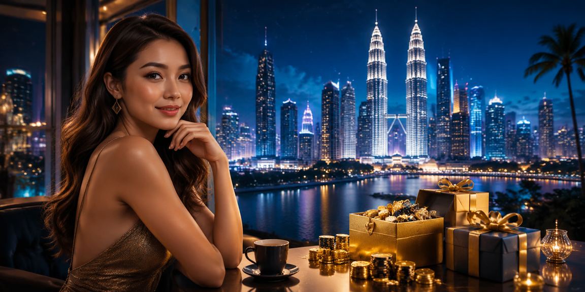 Pemandangan bandar raya Kuala Lumpur dengan tema pertaruhan sukan Malaysia
